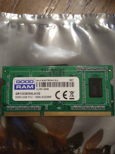 Zdjęcie oferty: Pamięć RAM SODIMM DDR3 2GB 