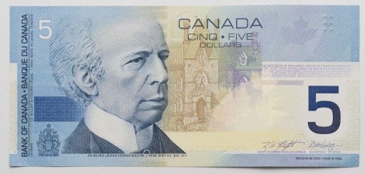 Zdjęcie oferty: Banknot Kanada 5 dolarów 2002