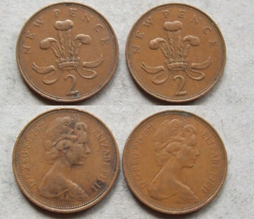 Zdjęcie oferty: 2 new pence 1971 Wielka Brytania zestaw