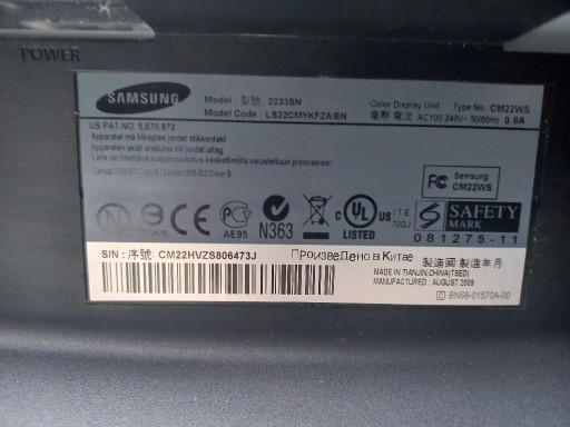 Zdjęcie oferty: Monitor SAMSUNG SyncMaster 2233SN