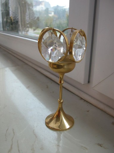 Zdjęcie oferty: Weinfurtner Gold Crystal świecznik w stylu art dec