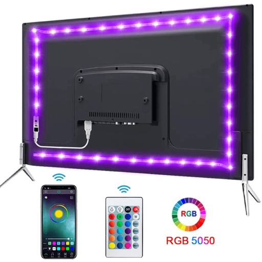 Zdjęcie oferty: Taśma LED Bluetooth USB 5050 RGB do TV i Biurka 2M