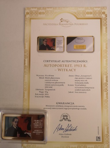 Zdjęcie oferty: Arcydzieła Malarstwa Polskiego - Autoportret, 1913 R. - Witkacy 