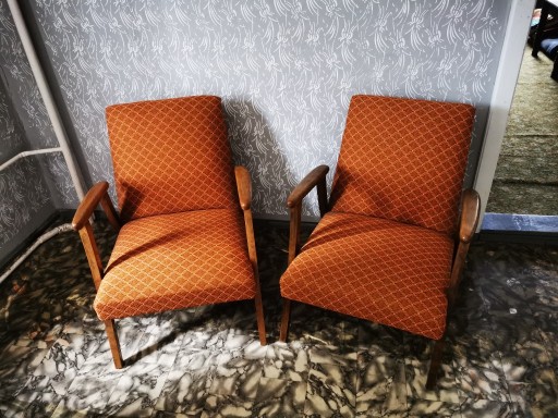 Zdjęcie oferty: Zestaw 2 foteli PRL Vintage Retro Art Deco Złoty