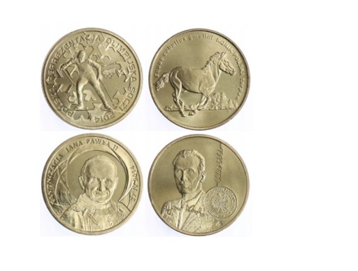 Zdjęcie oferty: Komplet 4 monet 2 zł GN z 2014 roku. Mennicze.