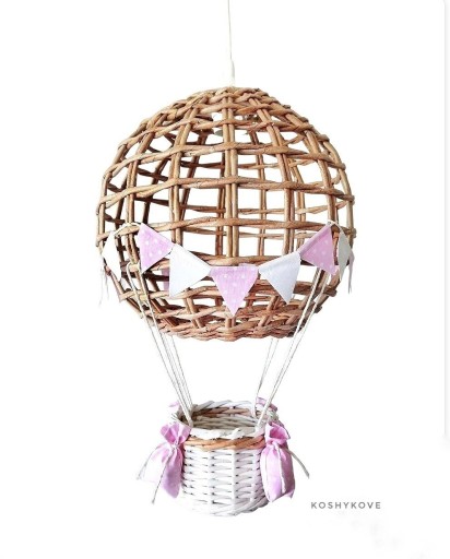 Zdjęcie oferty: Lampa sufitowa balon dziecięca natur/biały/róż