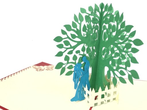 Zdjęcie oferty: Kartka Ślubna 3D Para młoda pod zielonym drzewem