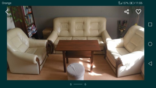 Zdjęcie oferty: Wypoczynek kanapa 2 fotele skóra naturalna drewno