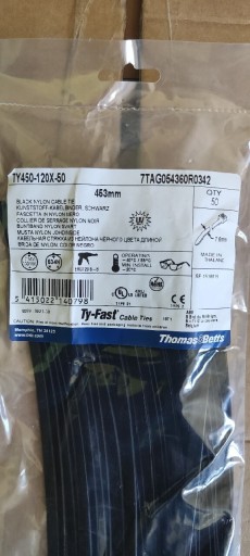 Zdjęcie oferty: Opaski zaciskowe T&B 453mm 7.6mm 50 szt