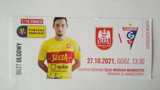 Zdjęcie oferty: Bilet Ślęza Wrocław - Górnik Zabrze 2021 PP