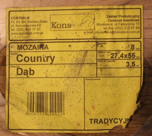 Zdjęcie oferty: MOZAIKA Country Dąb - 8 mm, 3,5 x 16 = 56 METRA 