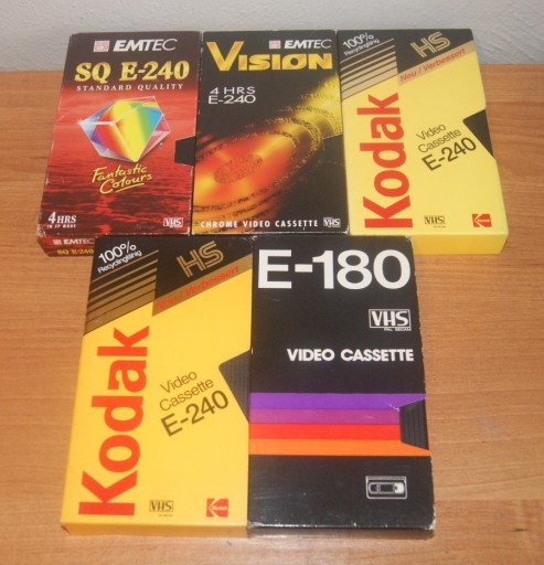 Zdjęcie oferty: Stare kaseta wideo 5 sztuk VHS E 240 