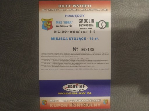 Zdjęcie oferty: ODRA WODZISŁAW - DYSKOBOLIA GRODZISK 2004