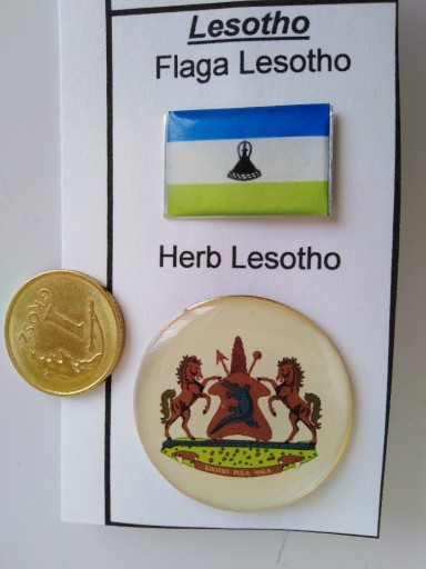 Zdjęcie oferty: Odznaka Flaga Herb Lesotho  