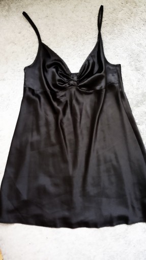 Zdjęcie oferty: Luksusowa czarna satynowa koszulka nocna L-X