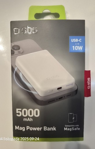 Zdjęcie oferty: Powerbank SBS TEBB5000HDMAG 5000mAh PD 20W USB-C MagSafe Biały