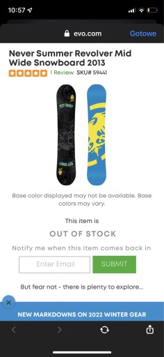 Zdjęcie oferty: Deska Snowboard NEVER SUMMER EVO REVOLWER 2013