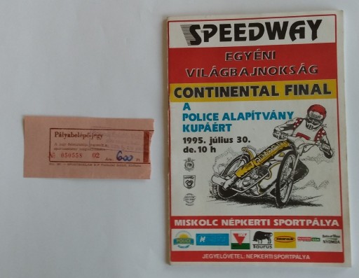 Zdjęcie oferty: Finał kont Miskolc 1995 program + bilet
