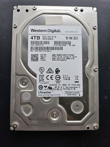 Zdjęcie oferty: 4TB Dysk HDD Western Digital Ultrastar DC HC310
