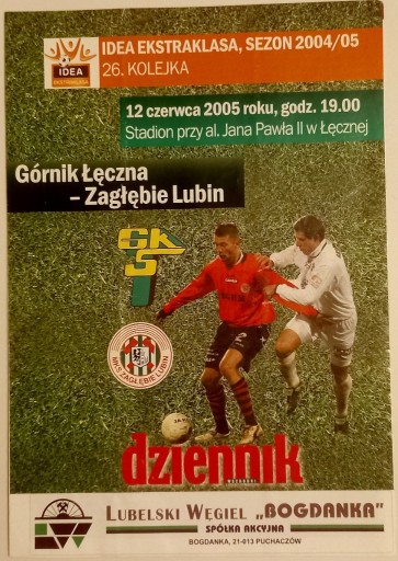 Zdjęcie oferty: Ekstraklasa: Górnik Łęczna - Zagłębie Lubin 2005