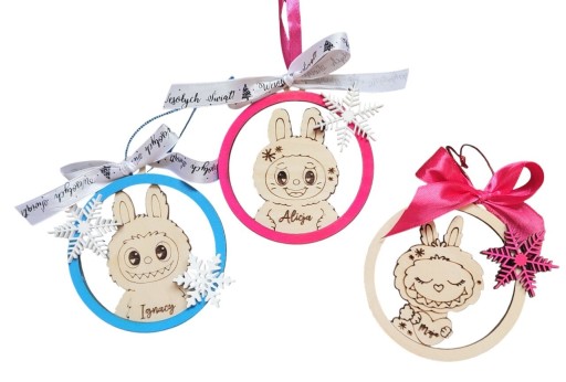 Zdjęcie oferty: Bombka z imieniem,Labubu,drewniana,Mikołajki,Boże Narodzenie 