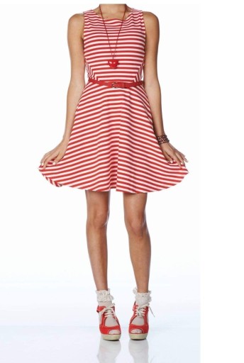 Zdjęcie oferty: H&M Czerwono-biała sukienka w paski S