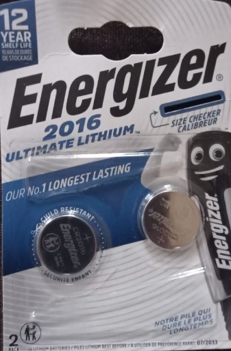 Zdjęcie oferty: Baterie energizer CR 2016 -2sztuki 