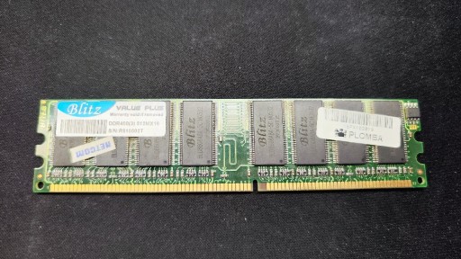 Zdjęcie oferty: Pamięć RAM 512MB BLITZ Value DDR400(3)