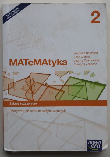 Zdjęcie oferty: Matematyka 2 Podręcznik Zakres rozszerzony Joanna 