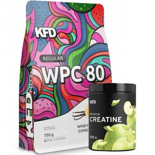 Zdjęcie oferty: KFD Muscle Boost Set: WPC 80 750 gr+ Creatine 250g