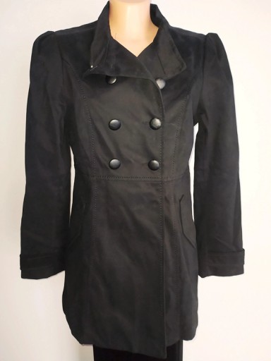 Zdjęcie oferty: Czarny płaszcz dwurzędowy H&M 36