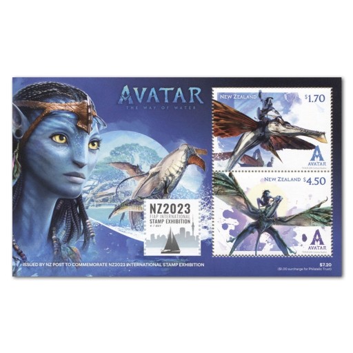 Zdjęcie oferty: Nowa Zelandia 2023 Blok 2 znaczki AVATAR film kino
