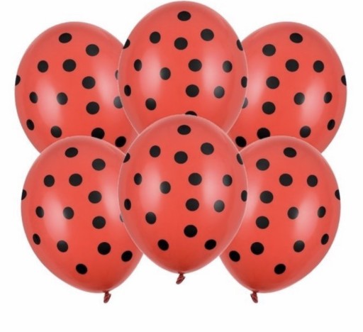 Zdjęcie oferty: Czerwone balony w czarne kropki 10 sztuk
