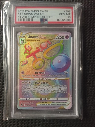 Zdjęcie oferty: Psa 10 unown vstar silver tempest secret pokemon