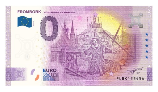 Zdjęcie oferty: Banknot 0 euro souvenir Frombork M. Kopernik 2023