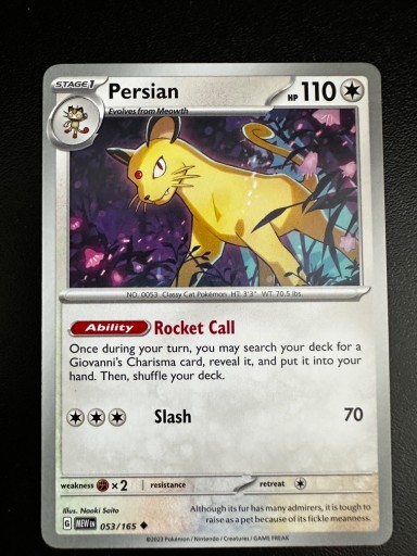 Zdjęcie oferty: Karta Pokemon Persian 053/151 MEW 151