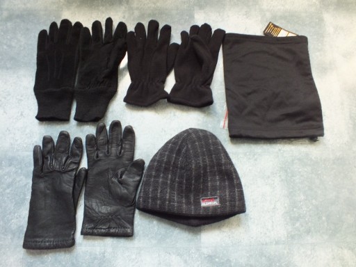 Zdjęcie oferty: zestaw 3szt. rękawiczki męskie czarne czapka,komin