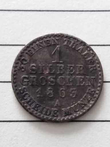 Zdjęcie oferty: Moneta 1 srebrny grosz 1863 A
