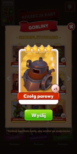 Zdjęcie oferty: Karta coin master Czołg Parowy