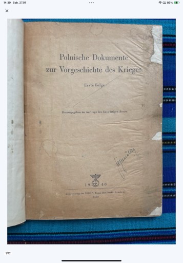 Zdjęcie oferty: Polnische Dokumente zur Vorgeschichte des Krieges