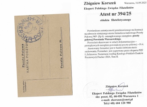 Zdjęcie oferty: Powstanie Warszawskie Atest