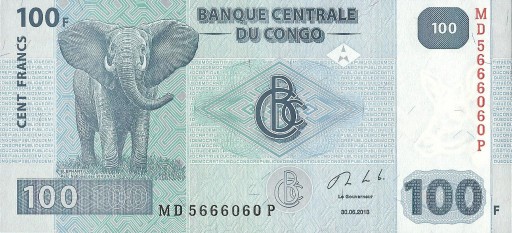 Zdjęcie oferty: Kongo - 100 Francs - 2013 - P98 - St.1