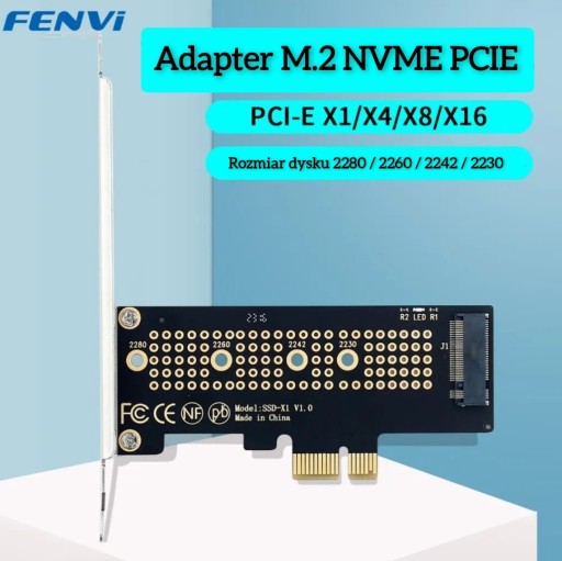 Zdjęcie oferty: Adapter karta rozszerzeń dysku NVME M.2 PCIe x1