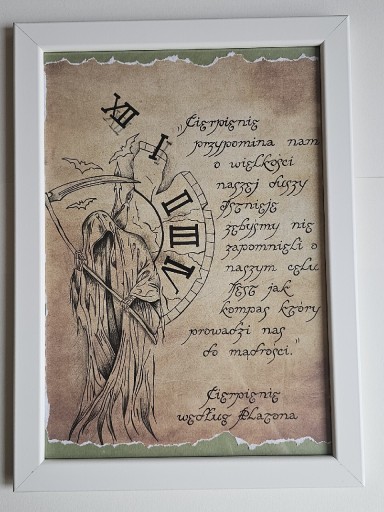 Zdjęcie oferty: Obraz z napisami – Cytat – Ręcznie wykonany – Mroczny motyw – 21x30