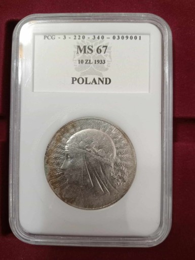 Zdjęcie oferty: 10 złotych 1933 Polonia - Głowa Kobiety PCG MS67