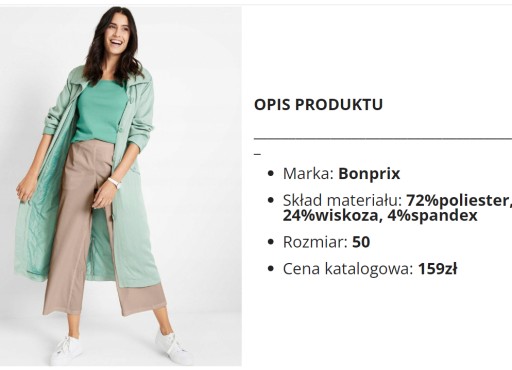 Zdjęcie oferty: Spodnie kuloty Bonprix beżowy r. 50