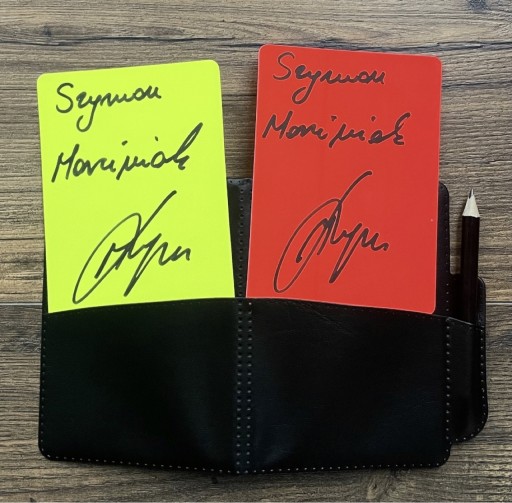 Zdjęcie oferty: Szymon Marciniak - kartki sędziowskie + autografy