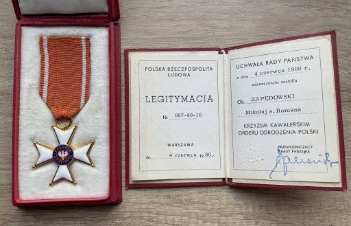 Zdjęcie oferty: Krzyż Kawalerski Orderu Odrodzenia Polski legityma