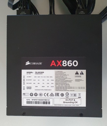 Zdjęcie oferty: Zasilacz Corsair AX860