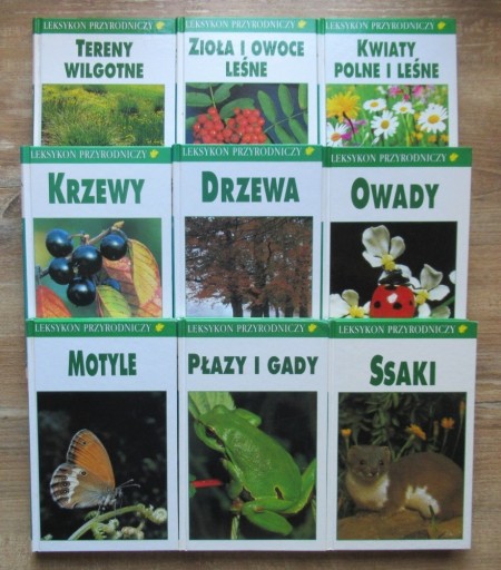 Zdjęcie oferty: Leksykon przyrodniczy x 9 Ssaki Płazy Motyle Owady Drzewa